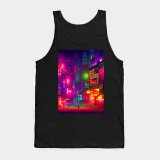 Japan Neon City Lights Tank Top